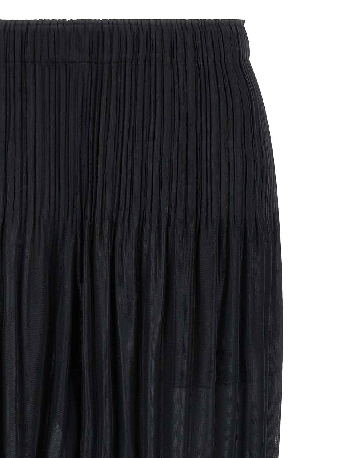 Issey Miyake Trousers Elastic Waistband Ribbed Cuffs In Black