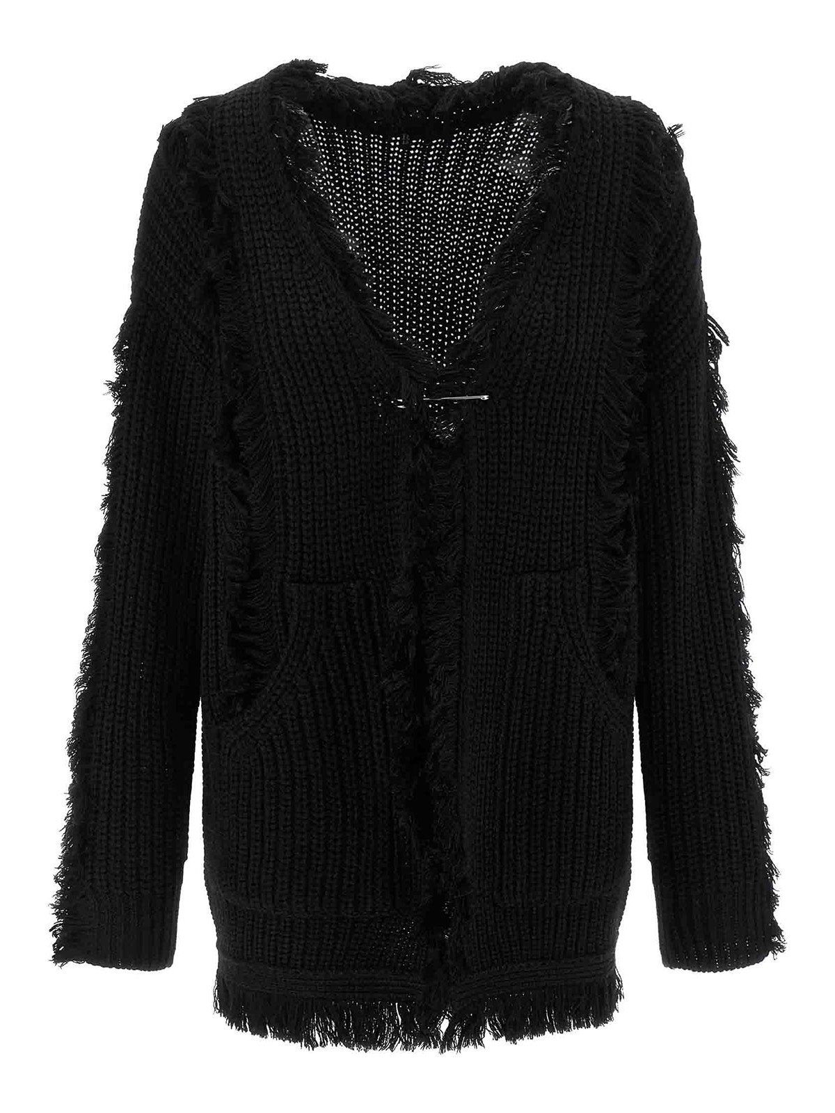 R13 Fringe Cardigan In Black