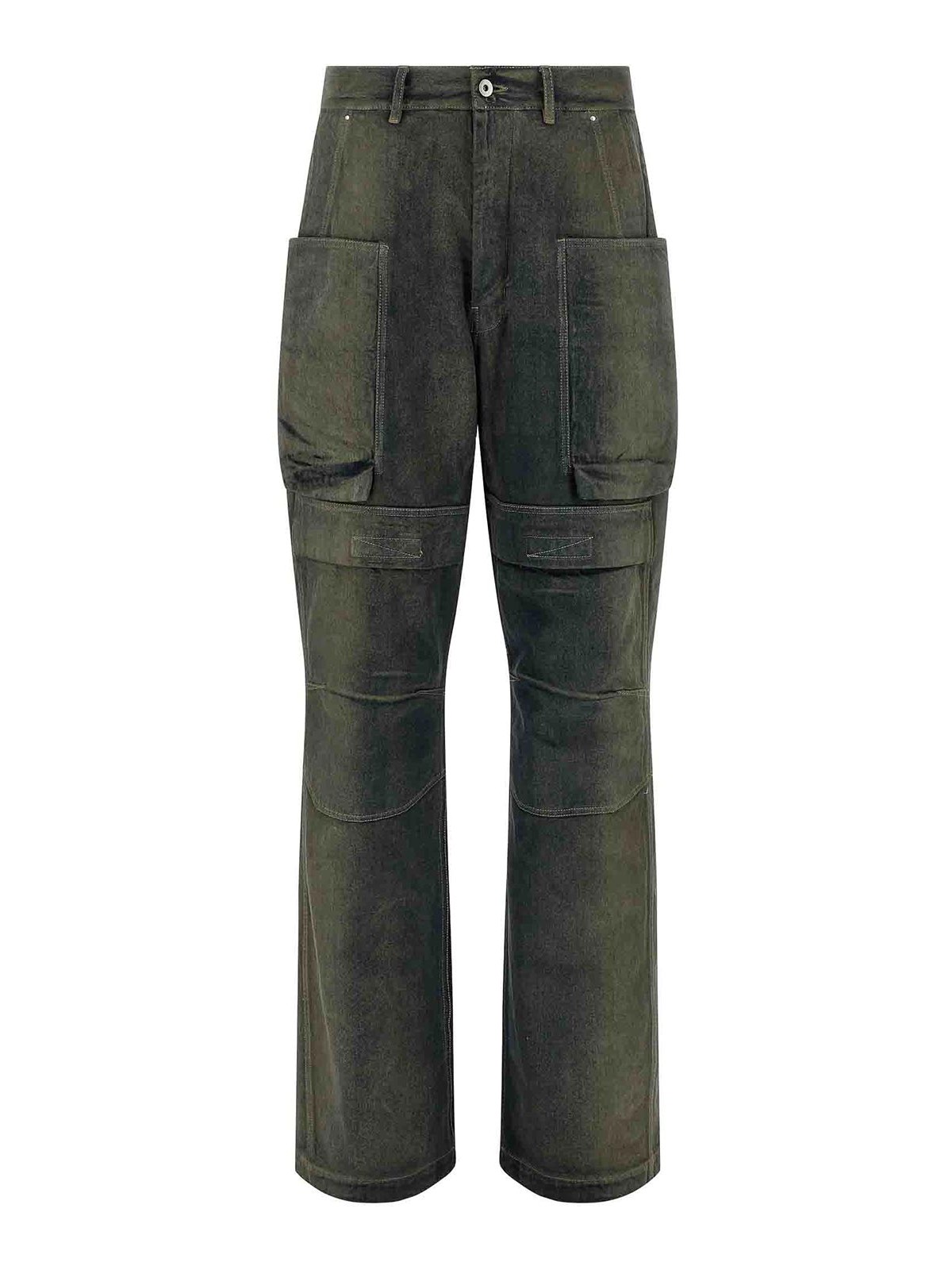 Rick Owens Stefan Cargo Jeans Gray In Black