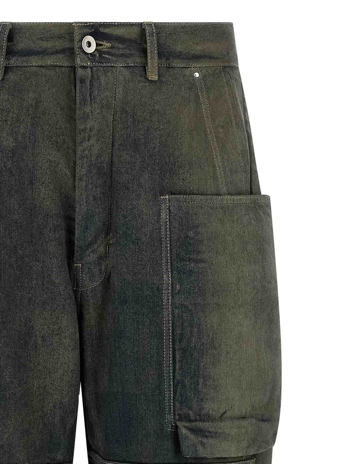 Rick Owens Stefan Cargo Jeans Gray In Black