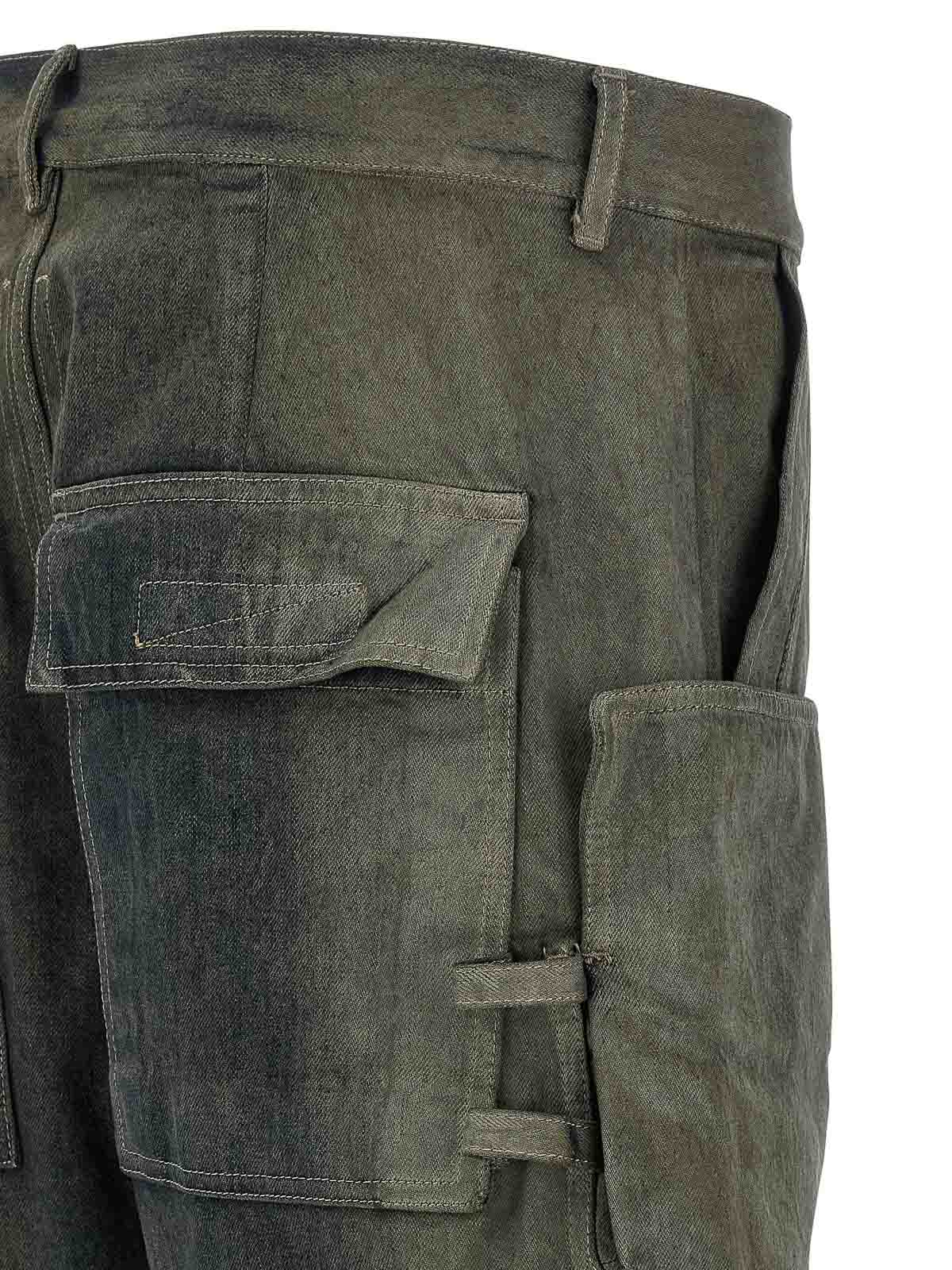 Rick Owens Stefan Cargo Jeans Gray In Black