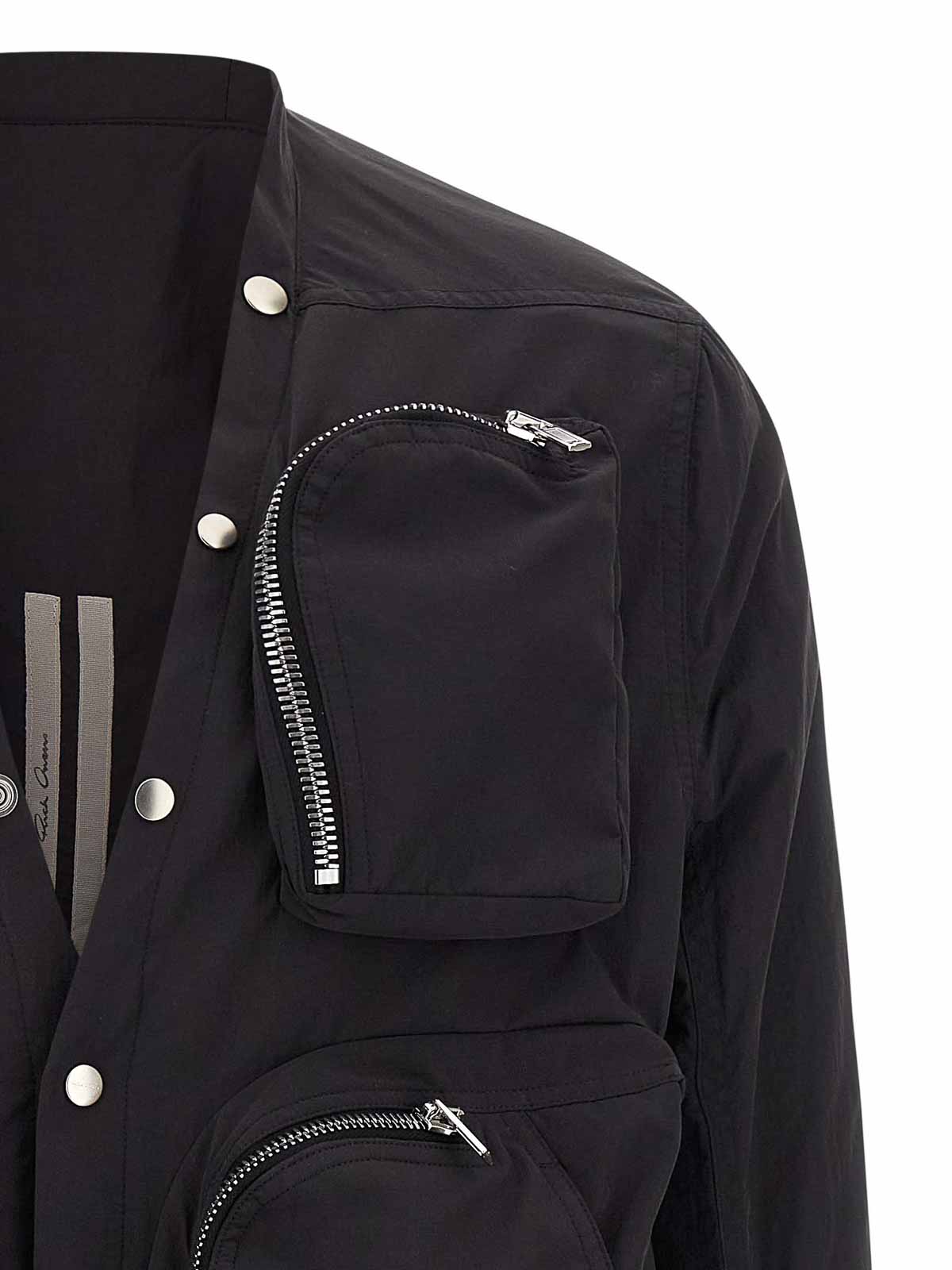 Rick Owens Mens Black Patch-pocket Cargo Shell Jacket In Black