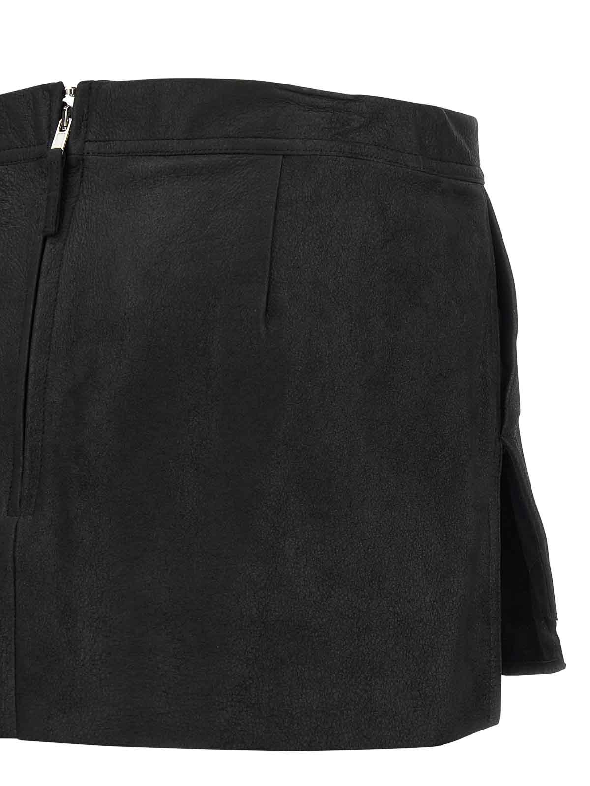 Rick Owens Fog Cutdff Mini Skirt In Black