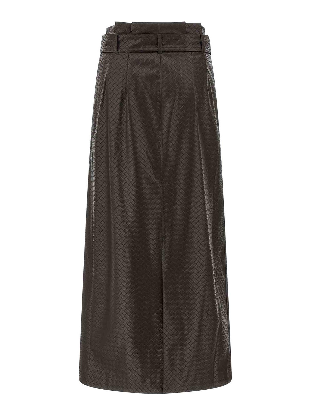 Rotate Birger Christensen Midi Paper Waist Skirt Chicory Coffee In Brown