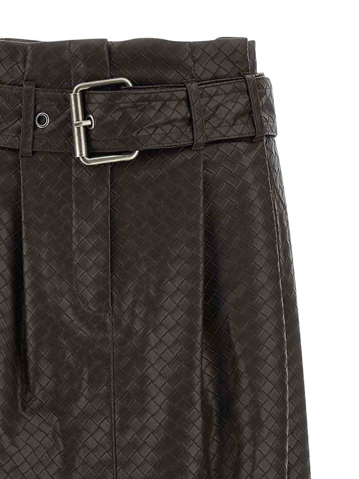 Rotate Birger Christensen Midi Paper Waist Skirt Chicory Coffee In Brown