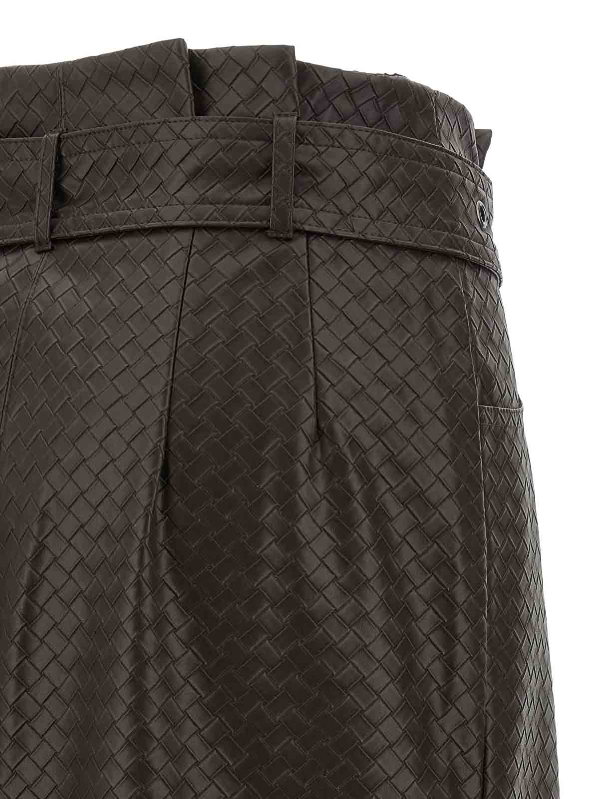 Rotate Birger Christensen Midi Paper Waist Skirt Chicory Coffee In Brown