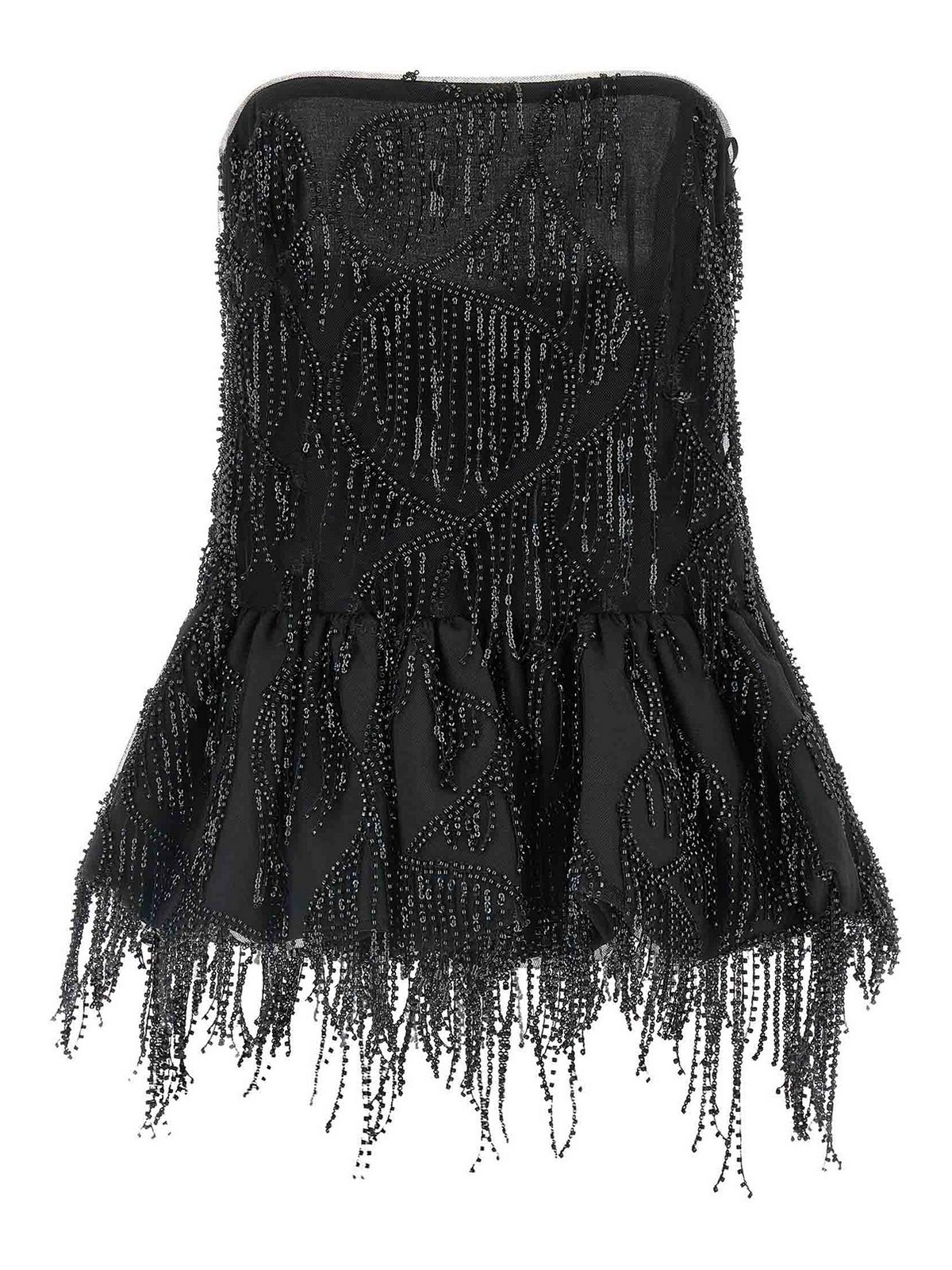 Rotate Birger Christensen Sequins Bubble Top In Black