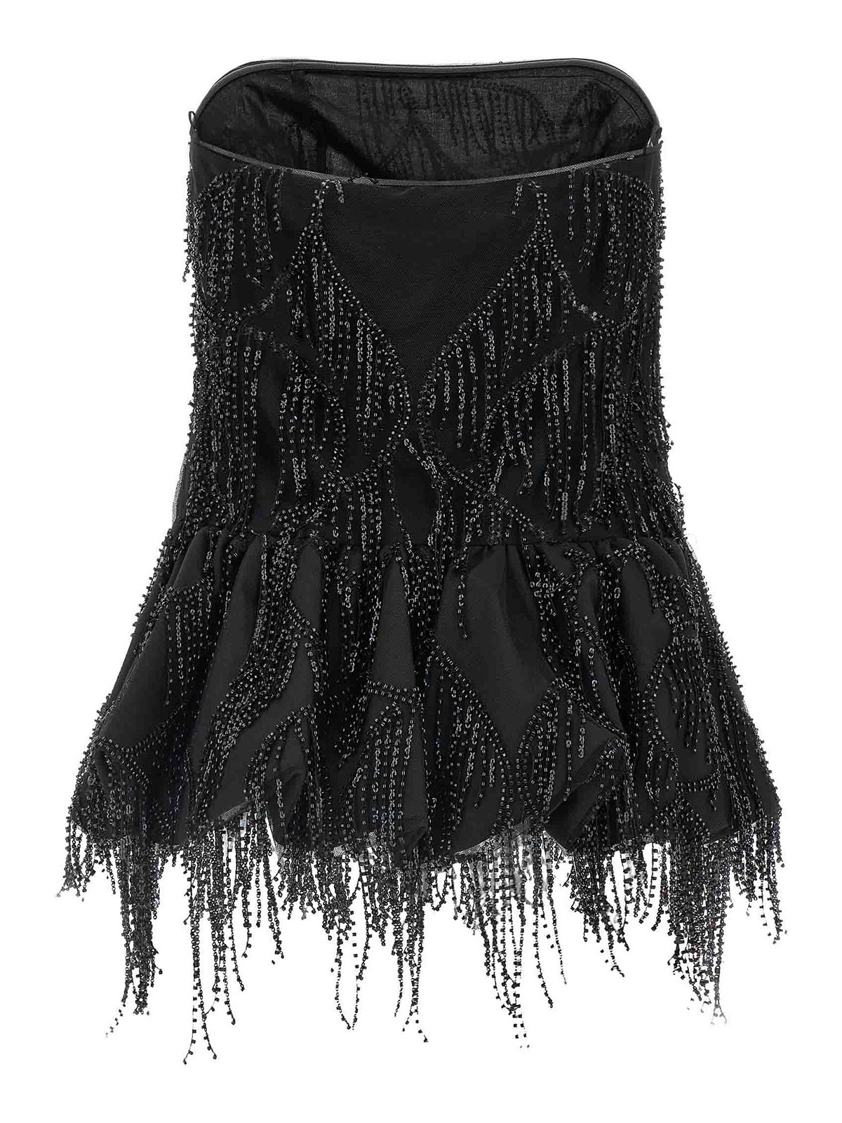 Rotate Birger Christensen Sequins Bubble Top In Black