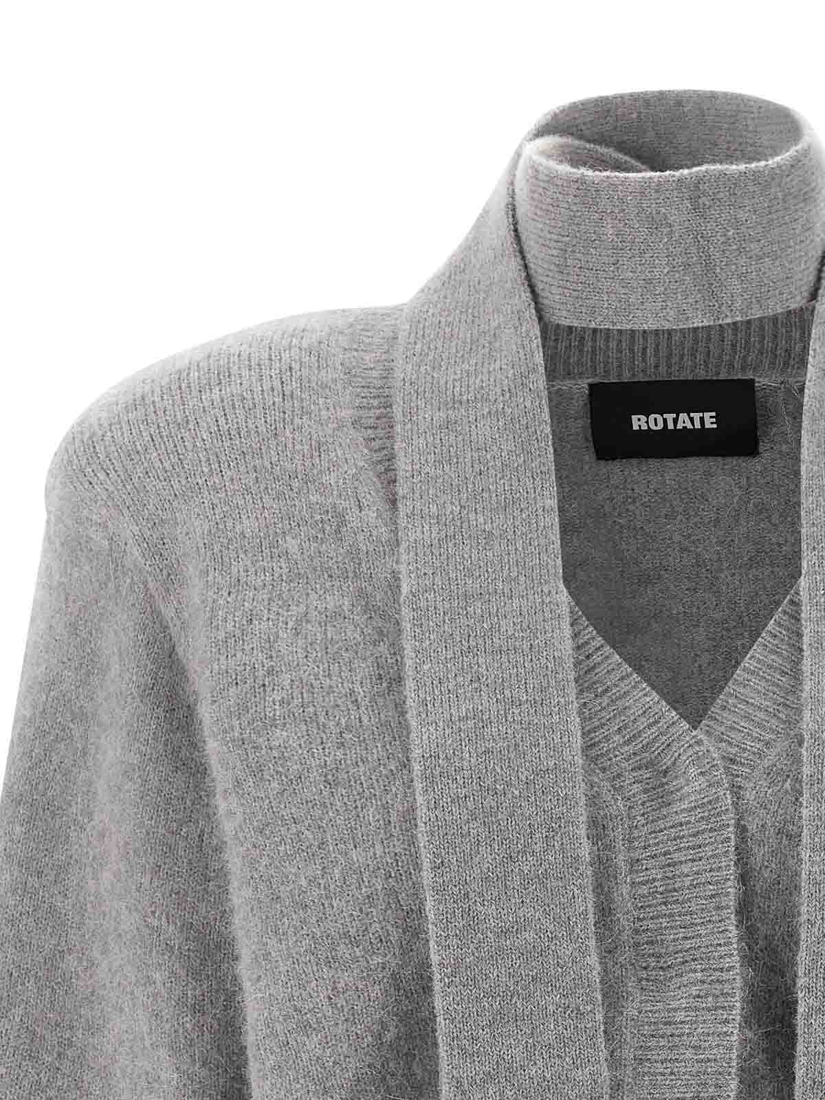 Rotate Birger Christensen Scarf Cardigan In Gray
