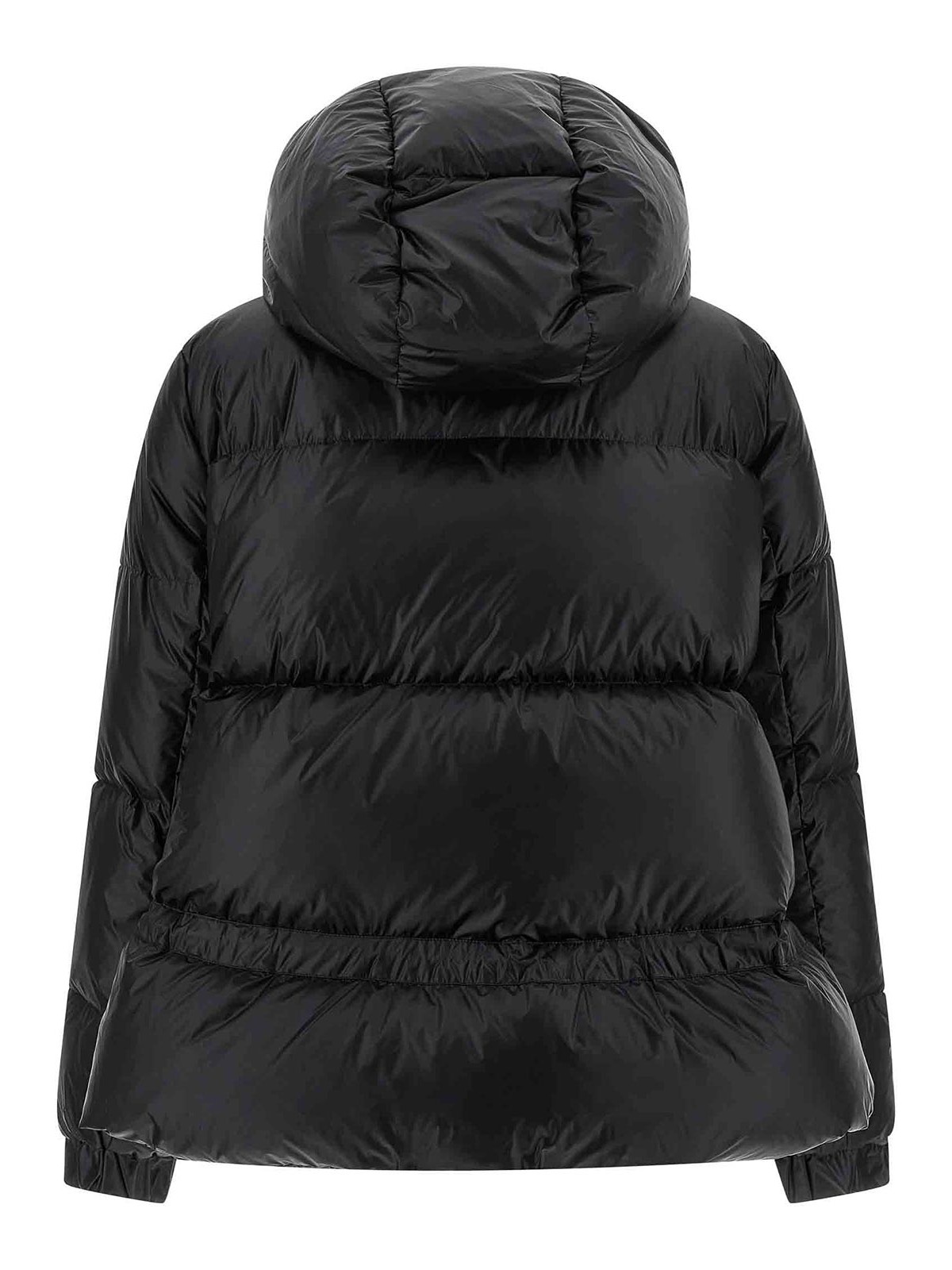 Sacai Black Nylon Down Jacket With Drawstring In Black