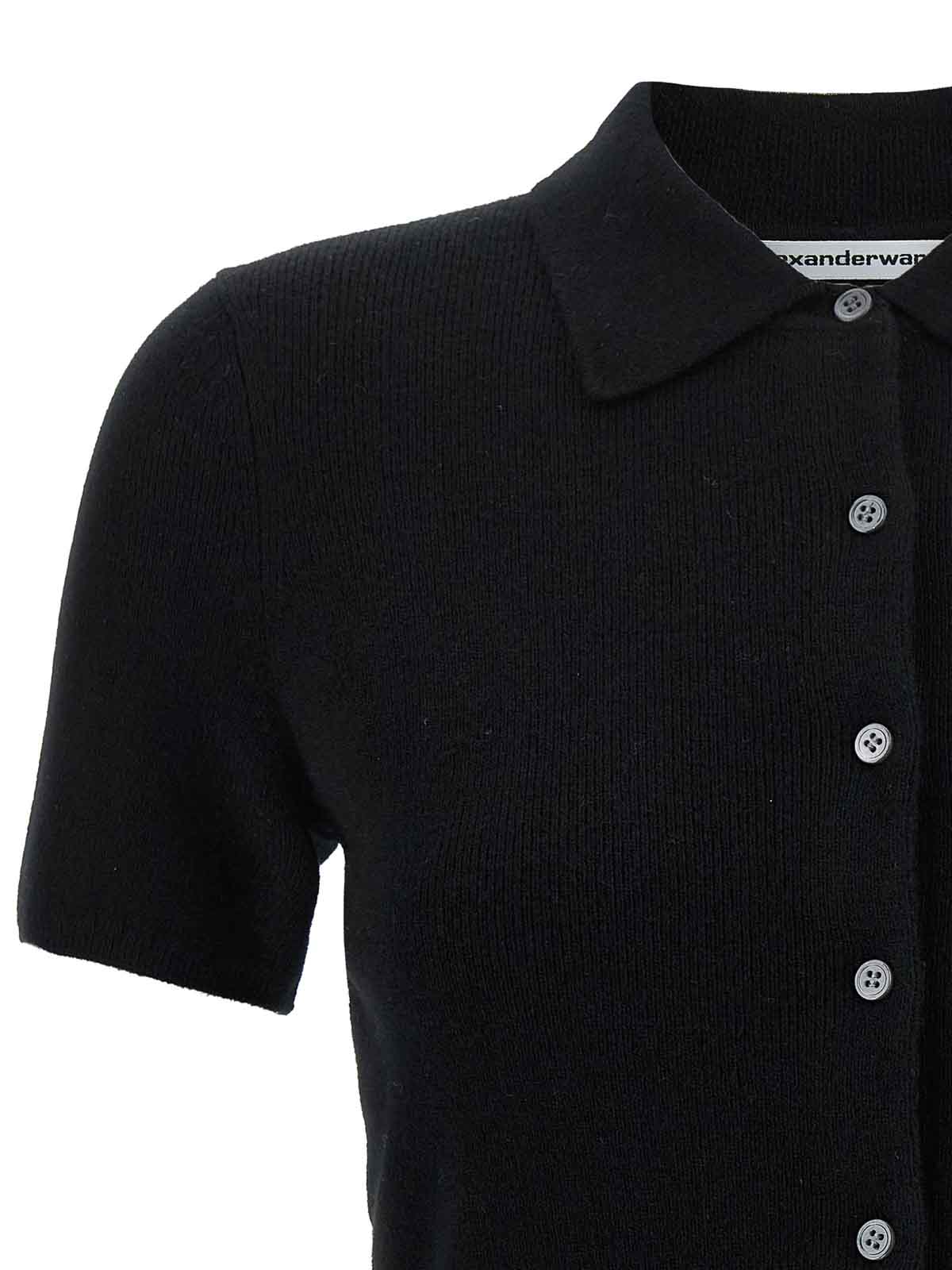 Alexander Wang T Polo Cardigan In Black