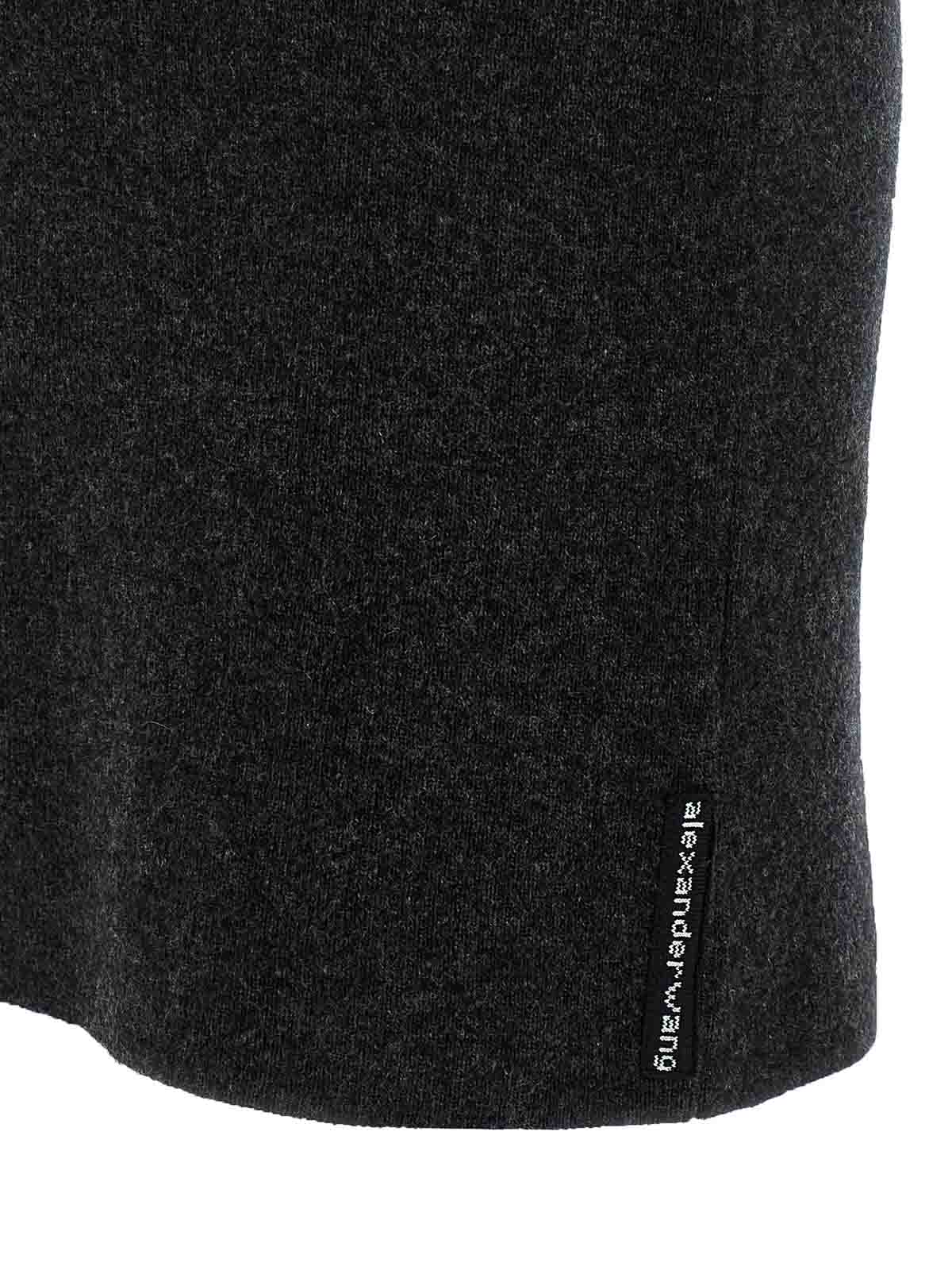 Alexander Wang T T By Alexander Wang Black Wool Blend Polo Dress In Multi