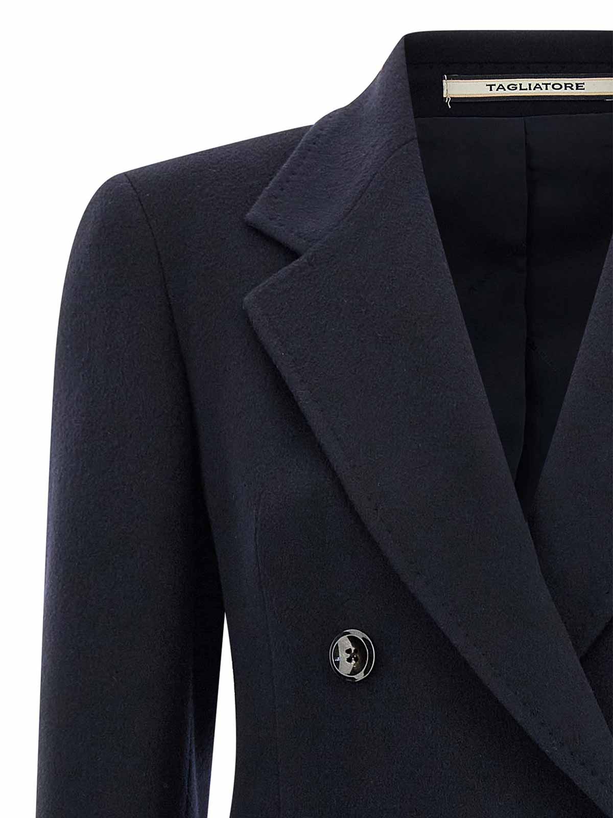 Tagliatore Tailored Double-breasted Coat Notched Lapels In Multi