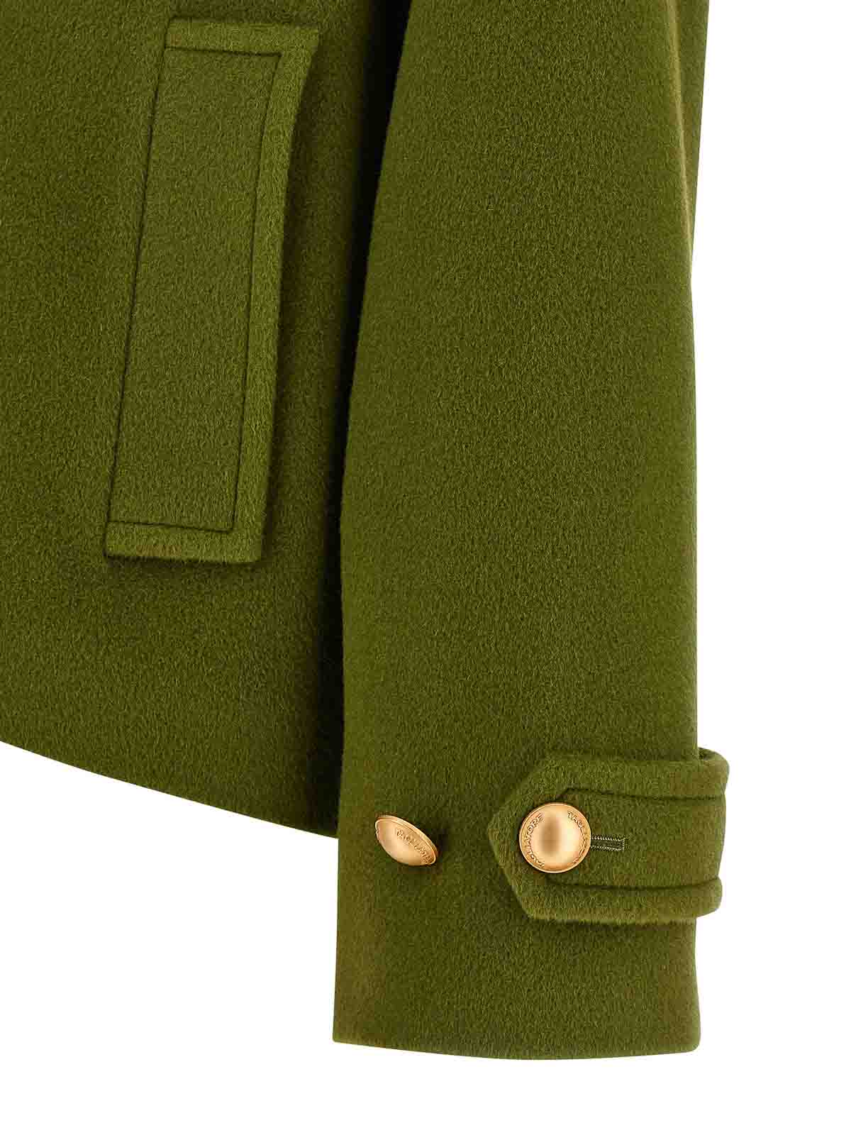 Tagliatore Double-breasted Mohair-wool Blend Coat In Green