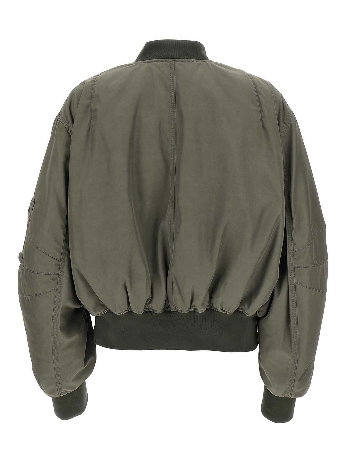 Attico Nylon Bomber Jacket In Green
