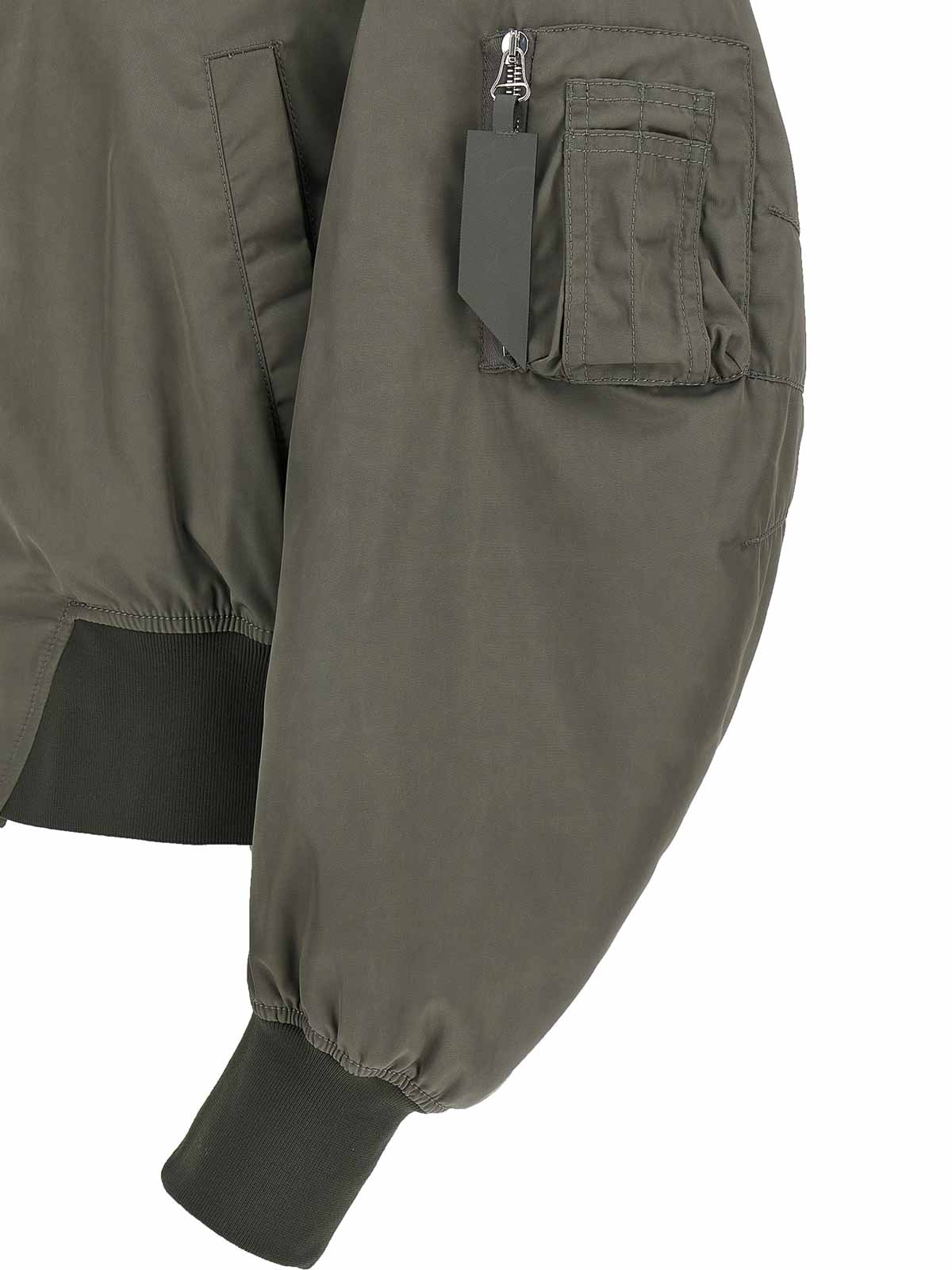 Attico Nylon Bomber Jacket In Green