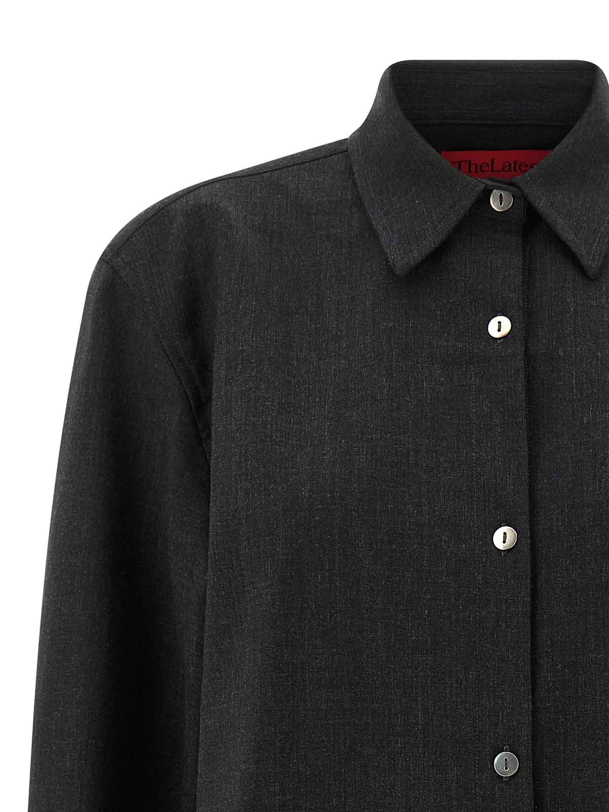 The Latest Black Long-sleeved Shirt With Classic Collar In Black