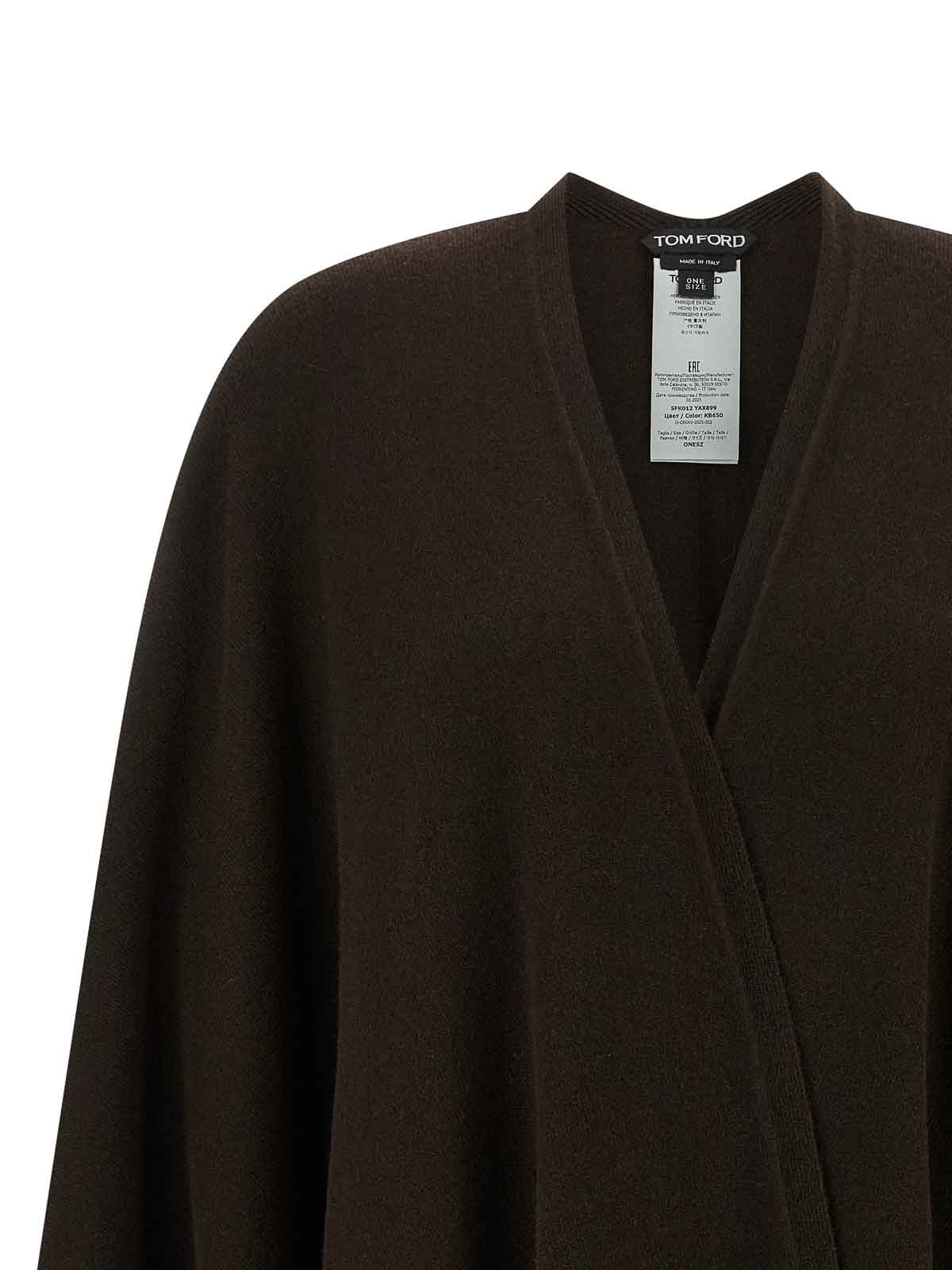 Tom Ford Cashmere Poncho Capes Brown In Black
