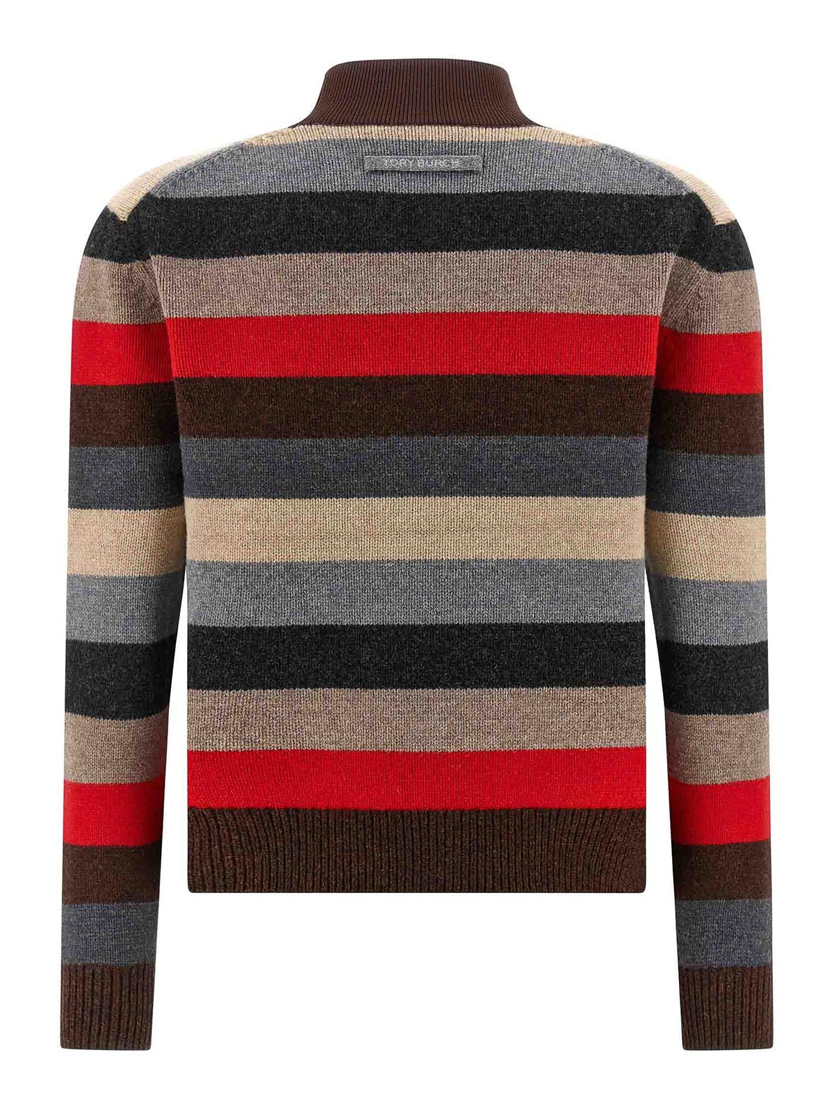 Tory Burch Merino Wool Turtleneck Sweater In Multi