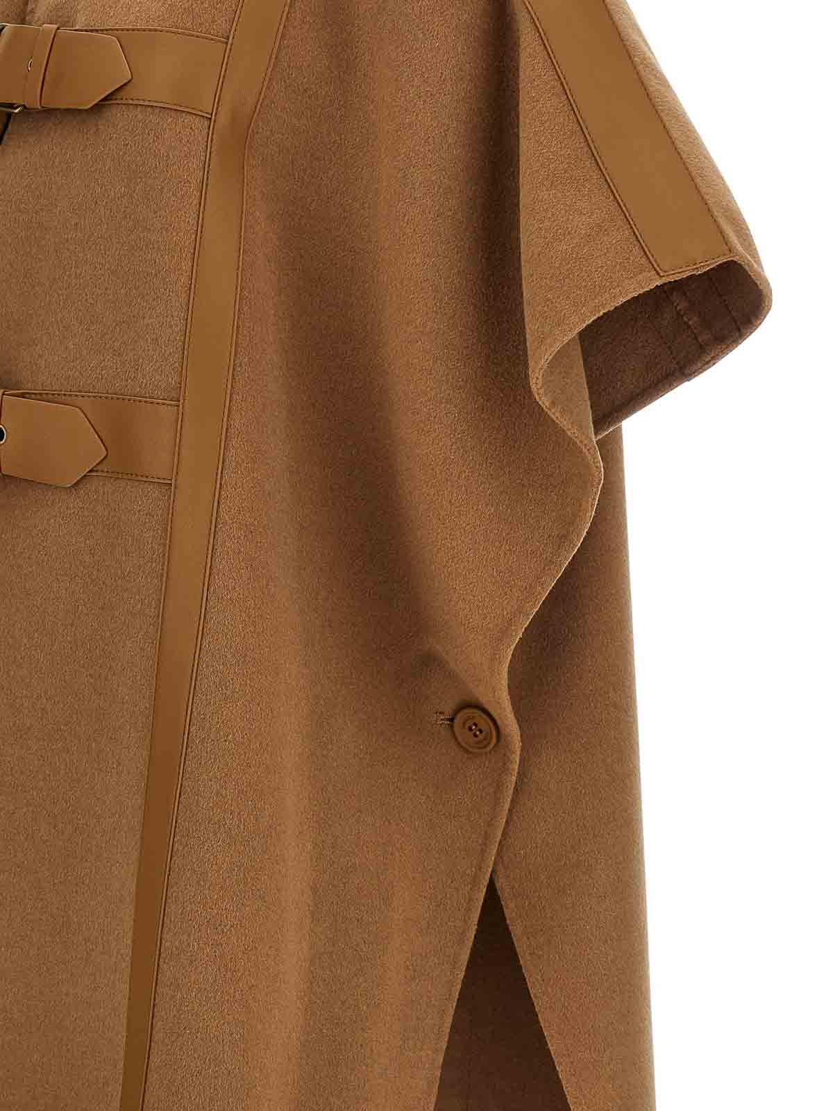 Twinset Wool Cape In Sand