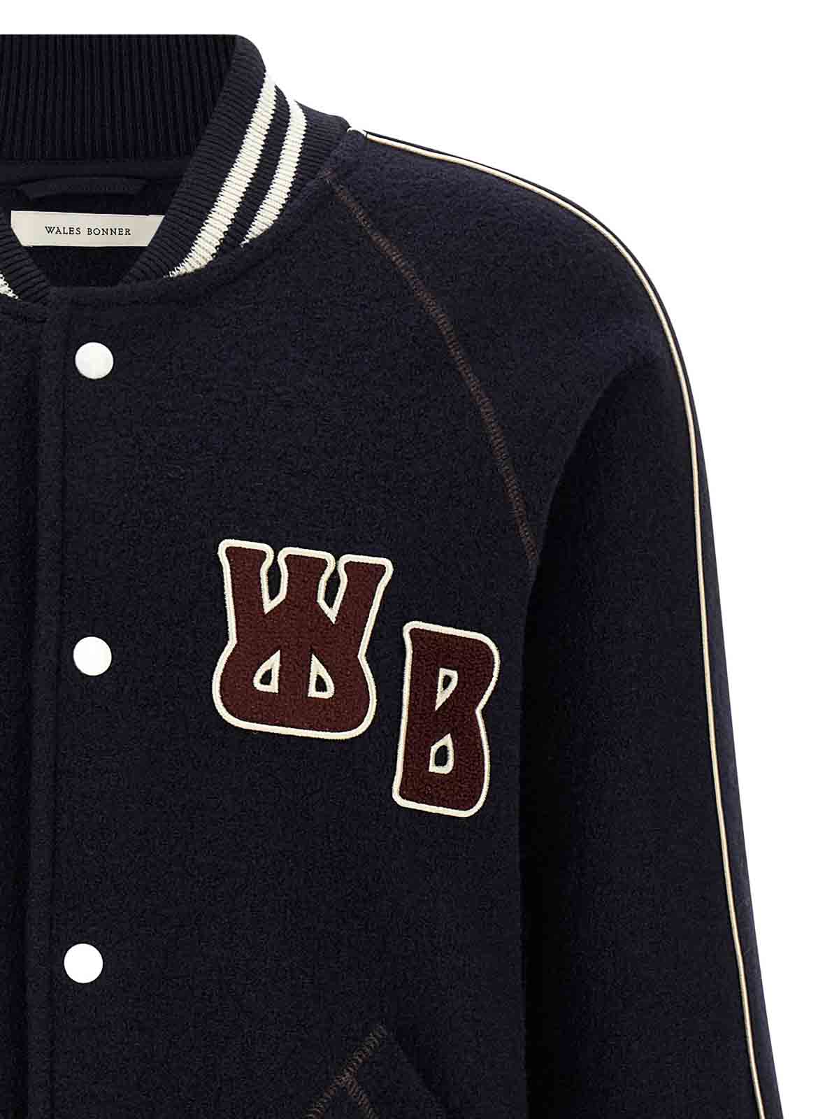 Wales Bonner The October Varsity Bomber Jacket In Black