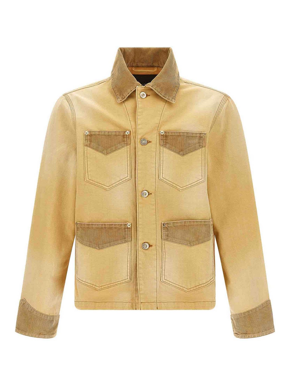 Wales Bonner Sierra Corduroy-panel Canvas Jacket In Neutral