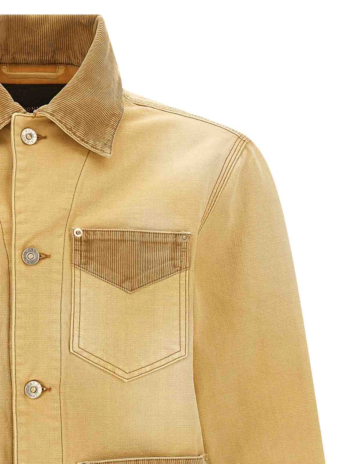 Wales Bonner Sierra Corduroy-panel Canvas Jacket In Neutral