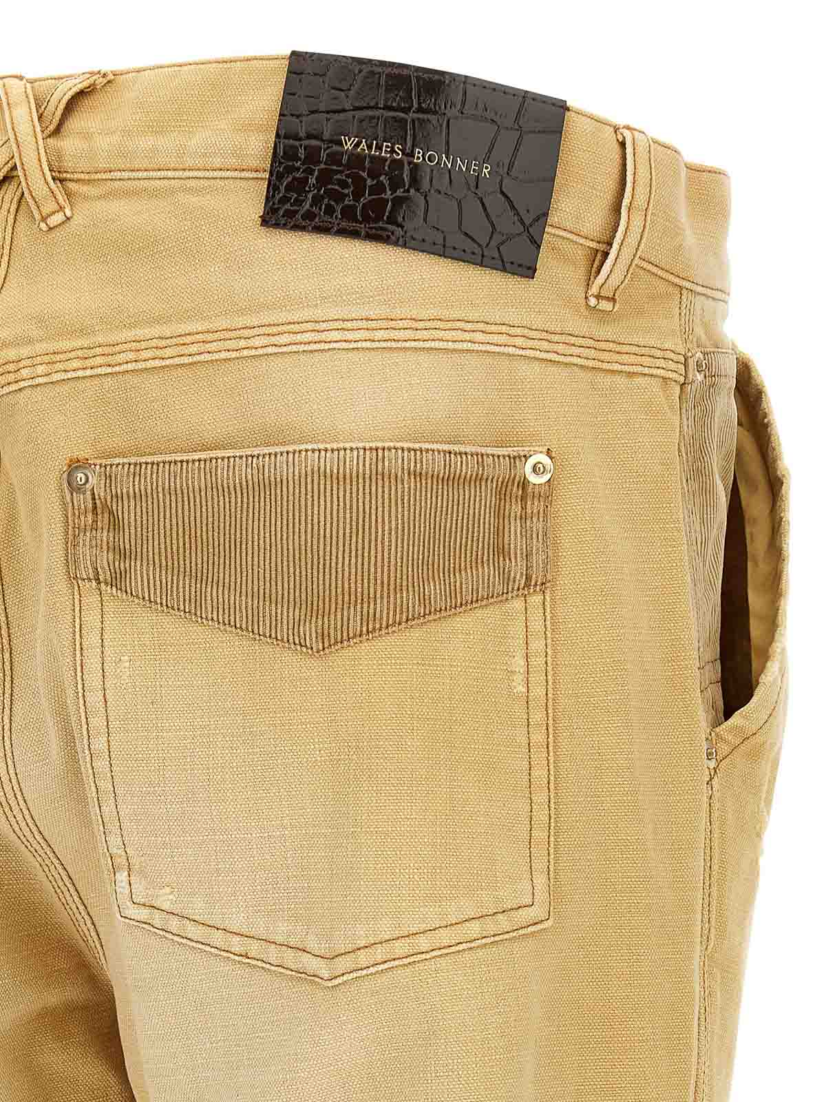 Wales Bonner Japanese Canvas Sierra Straight Trousers In Brown