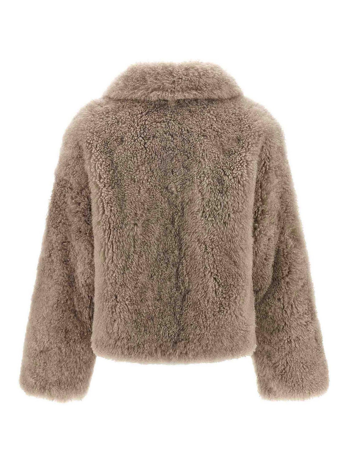 Yves Salomon Long-haired Fur In Sand