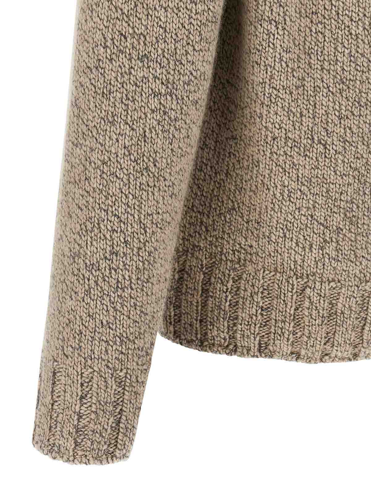 Zegna Cashmere Sweater Sweaters And Cardigans Beige In Green
