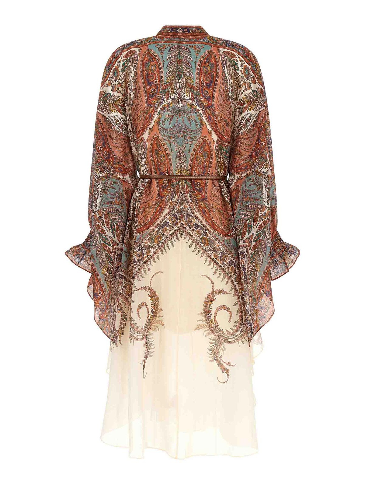 Zimmermann Paisley Ramie Rhiannon Midi Dress In Brown
