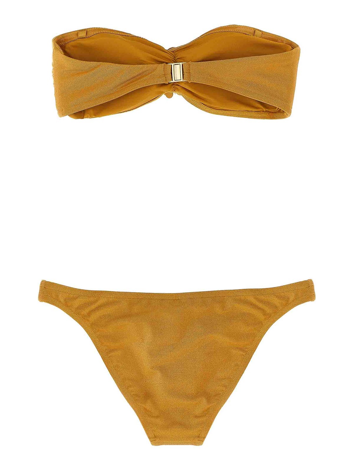 Zimmermann Lucky Bandeau Flower Beachwear Beige In Gold