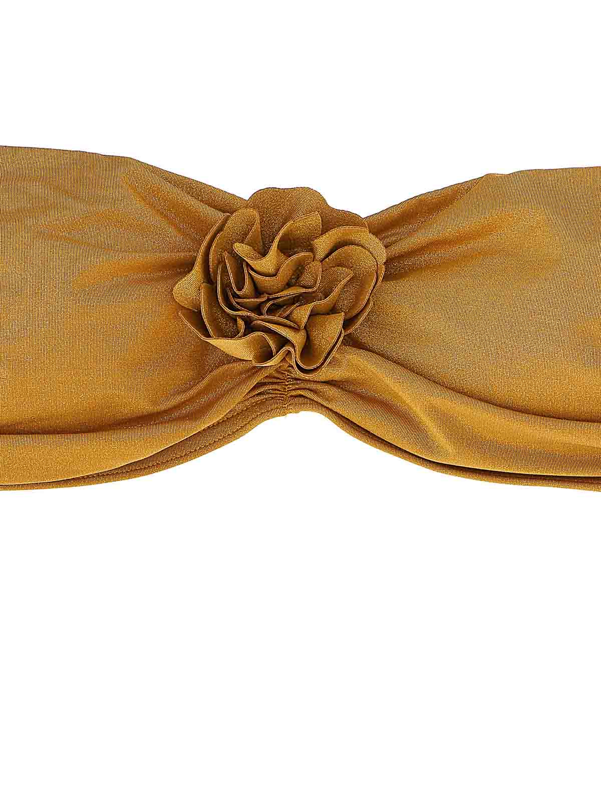 Zimmermann Lucky Bandeau Flower Beachwear Beige In Gold