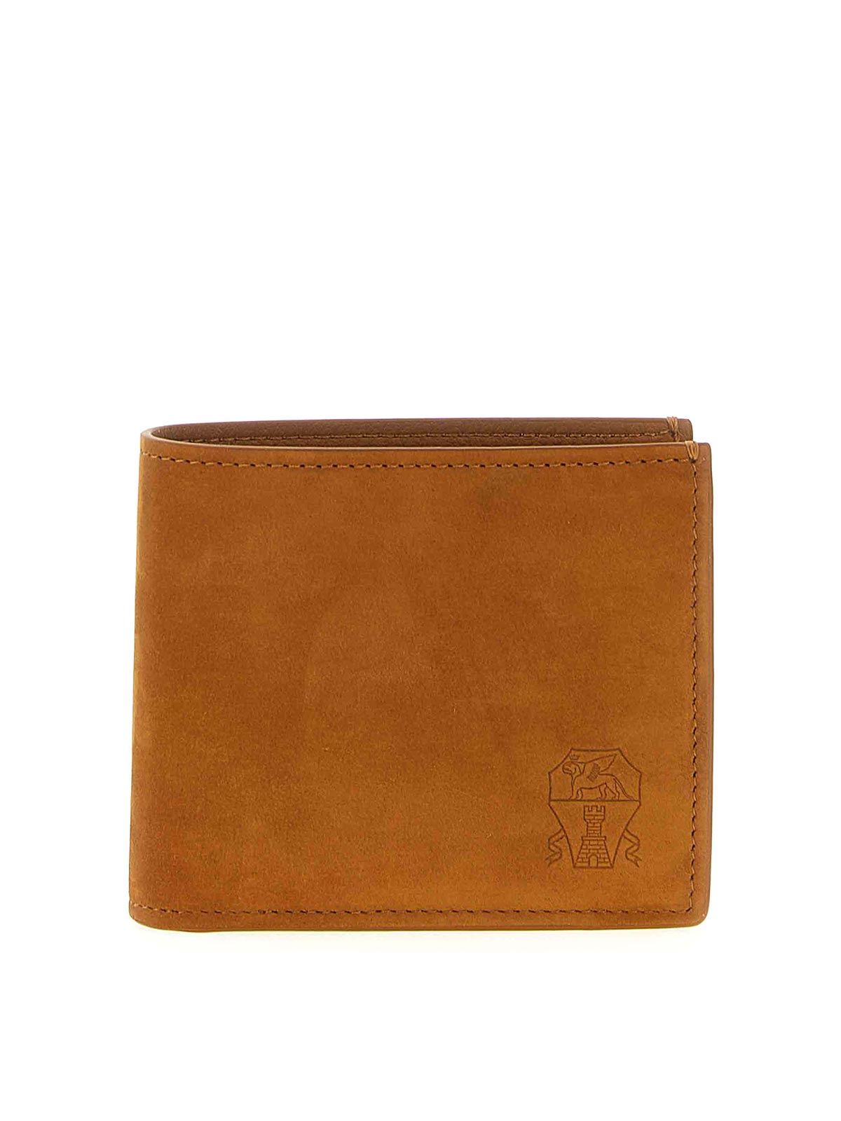 Brunello Cucinelli Nubuck Wallet In Brown