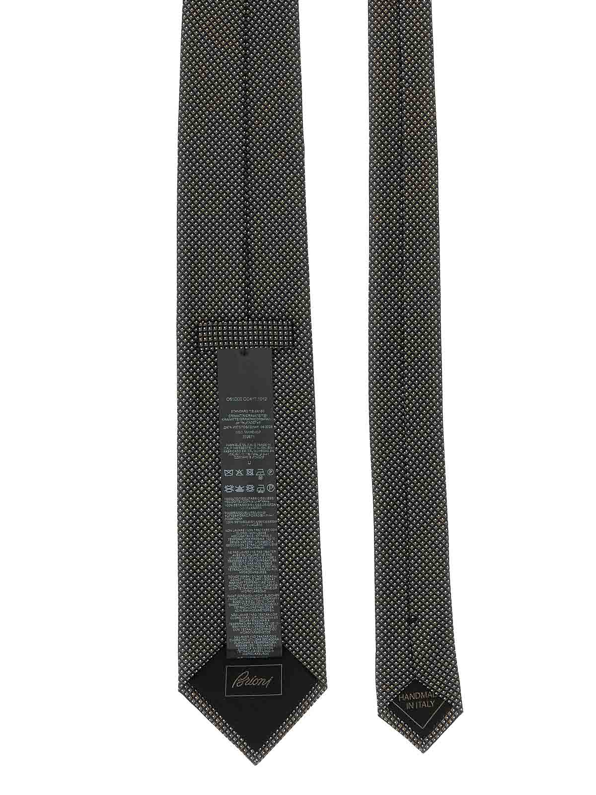 Brioni Jacquard Tie Ties And Papillon Black In Black