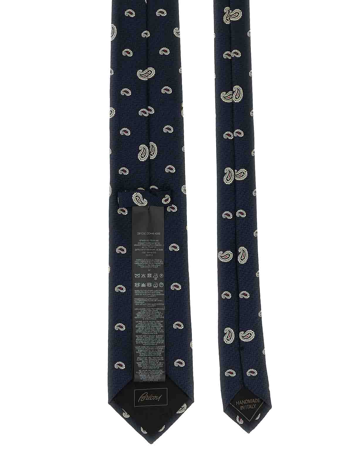 Brioni Jacquard Tie In Blue