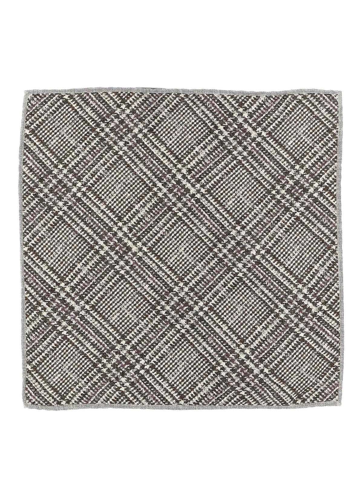 Brunello Cucinelli Men Prince Of Wales Pocket Clutch Bag In Gray