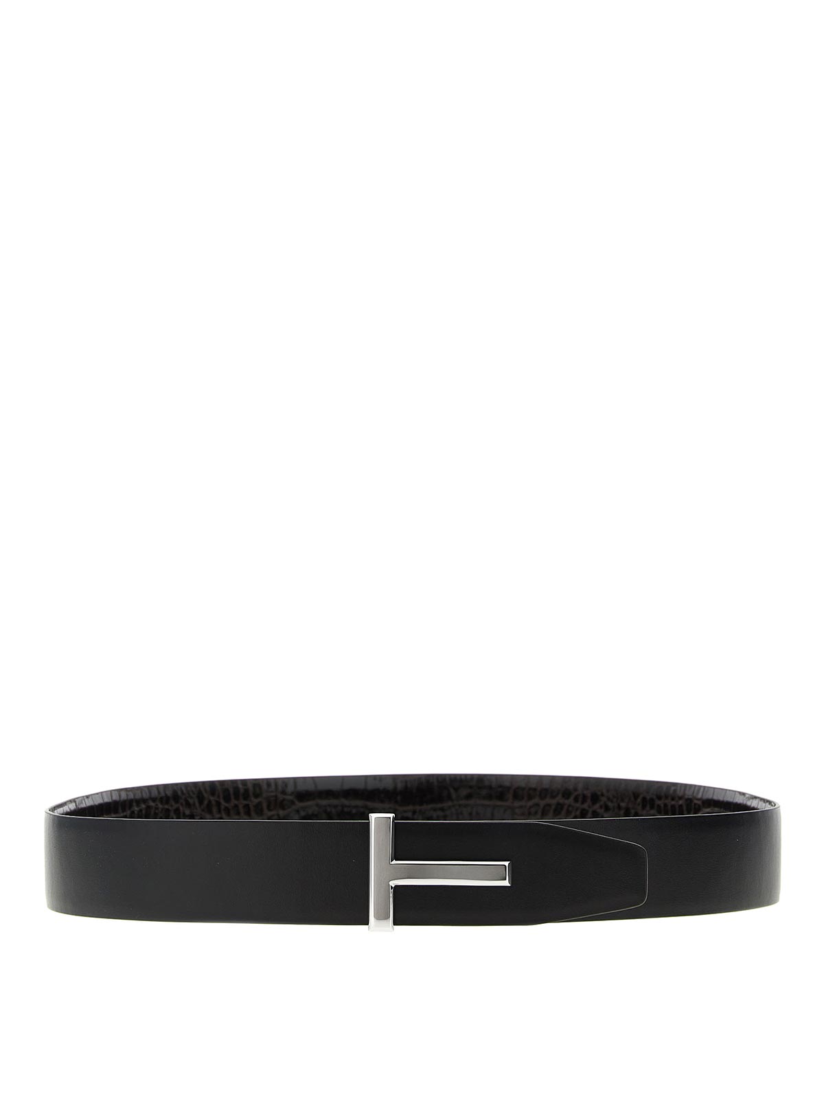 Tom Ford Reversible Crocodile Leather Belt Belts Brown In Black