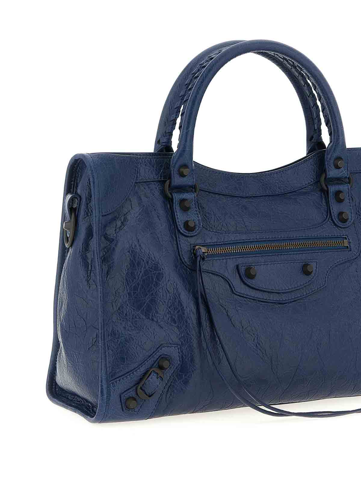 Balenciaga Women Le City Medium Shoulder Bag In Blue