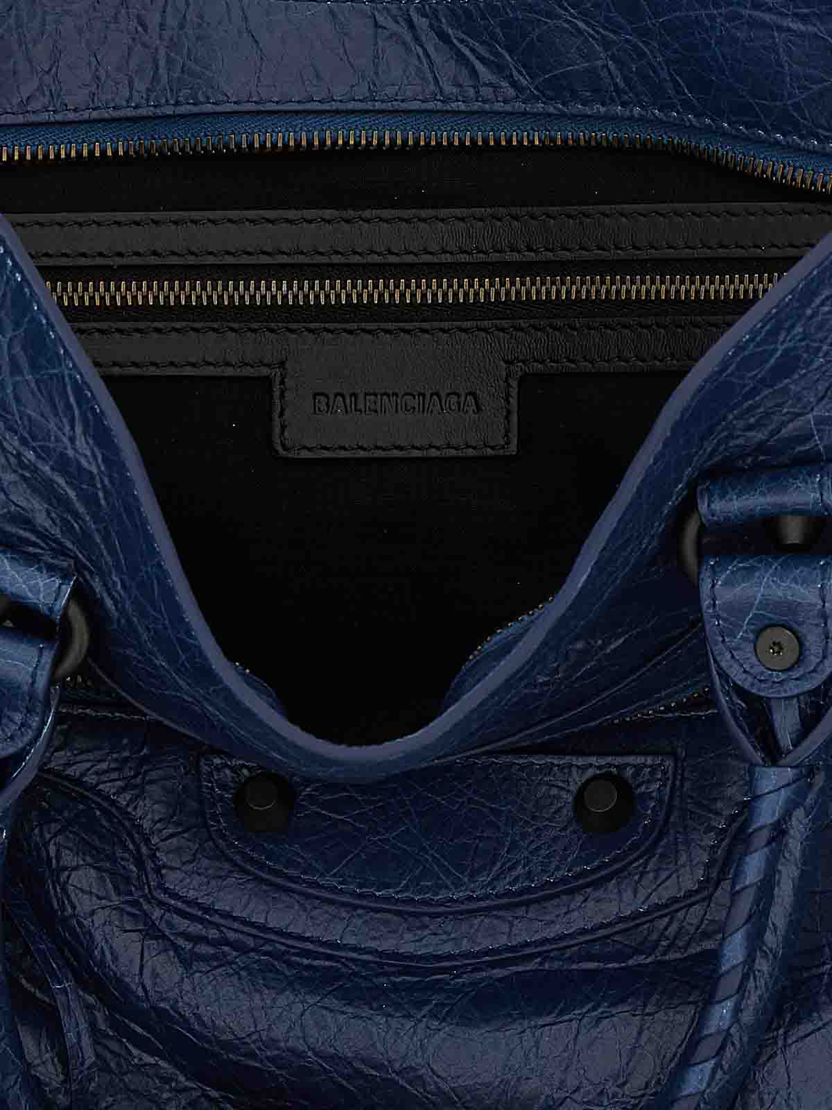 Balenciaga Women Le City Medium Shoulder Bag In Blue