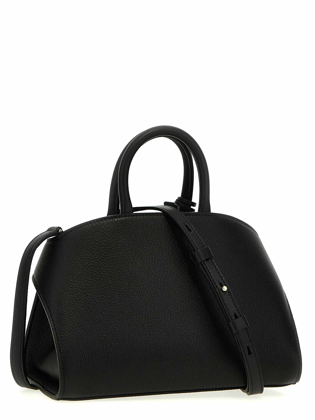 Ferragamo Black Hug Mini Satchel Handbag In Black