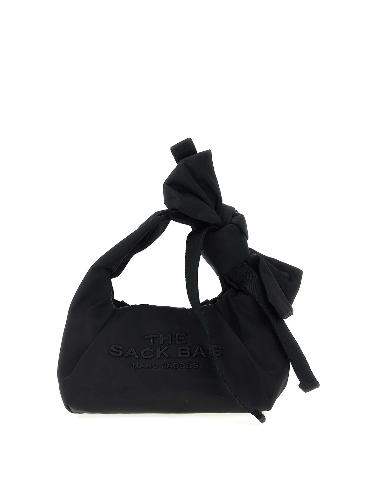 Marc Jacobs The Bow Nylon Mini Sack Handbag In Black