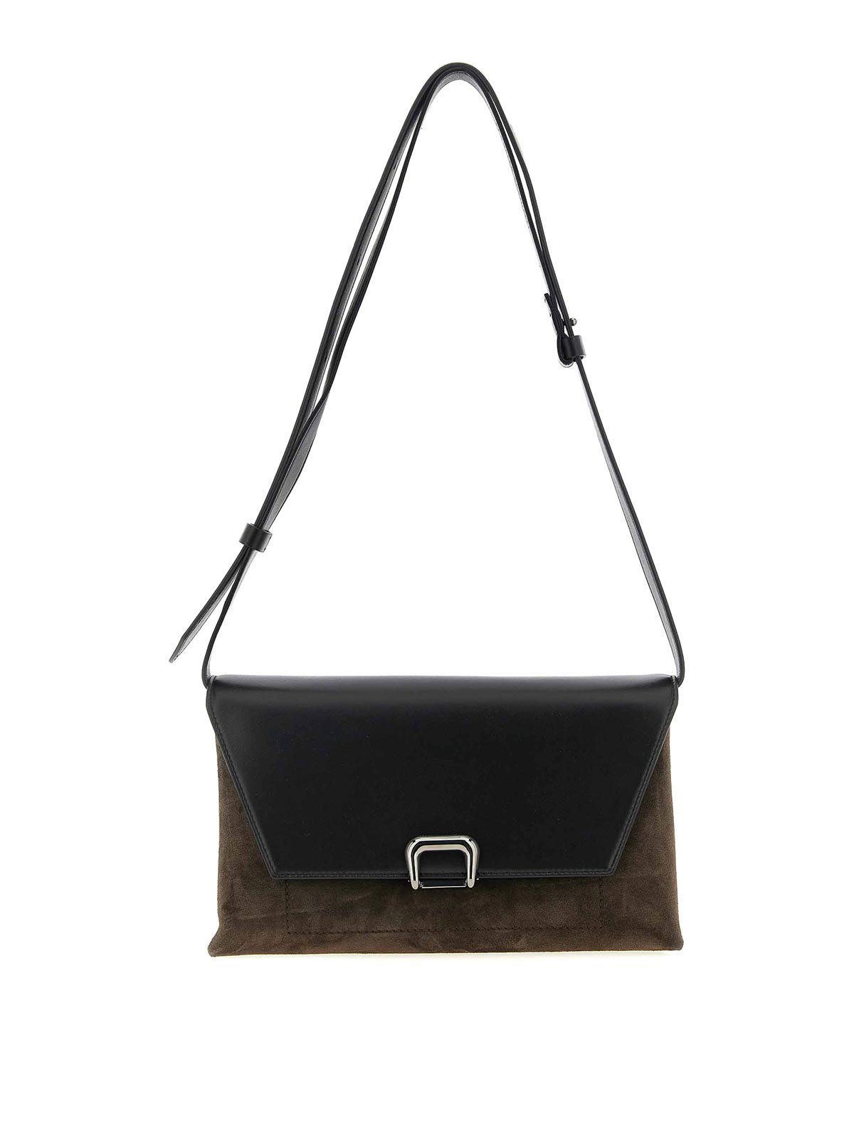 Brunello Cucinelli Suede And Leather Sartorial Cross-body Bag In Brown