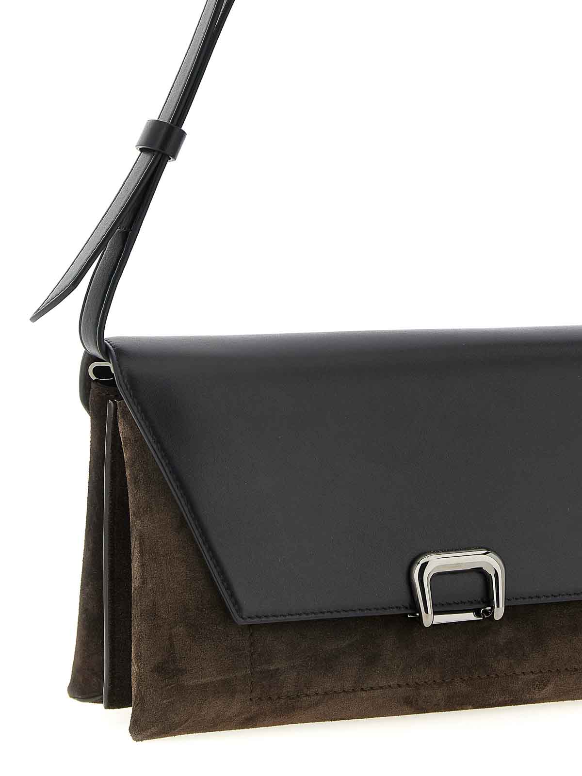 Brunello Cucinelli Suede And Leather Sartorial Cross-body Bag In Brown