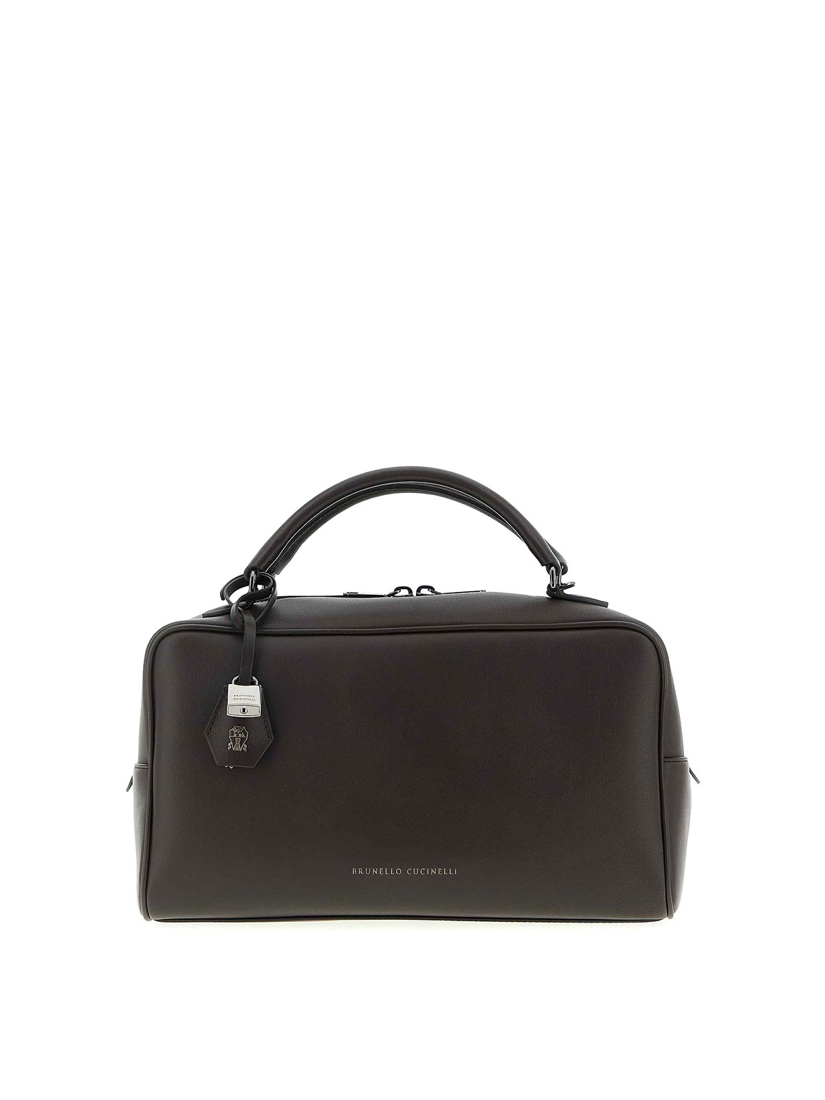 Brunello Cucinelli Boston Explorer Medium Handbag In Brown