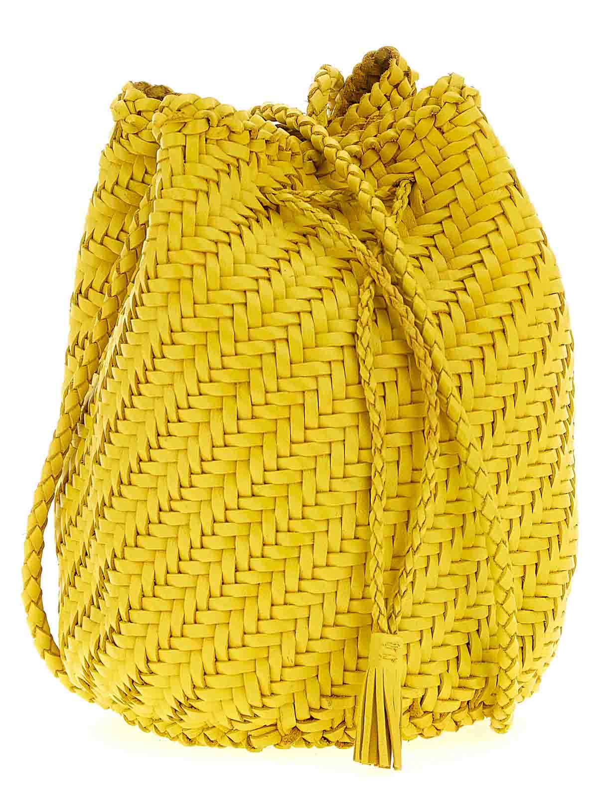 Dragon Diffusion Pompom Double Jump Crossbody Bags Yellow In Yellow