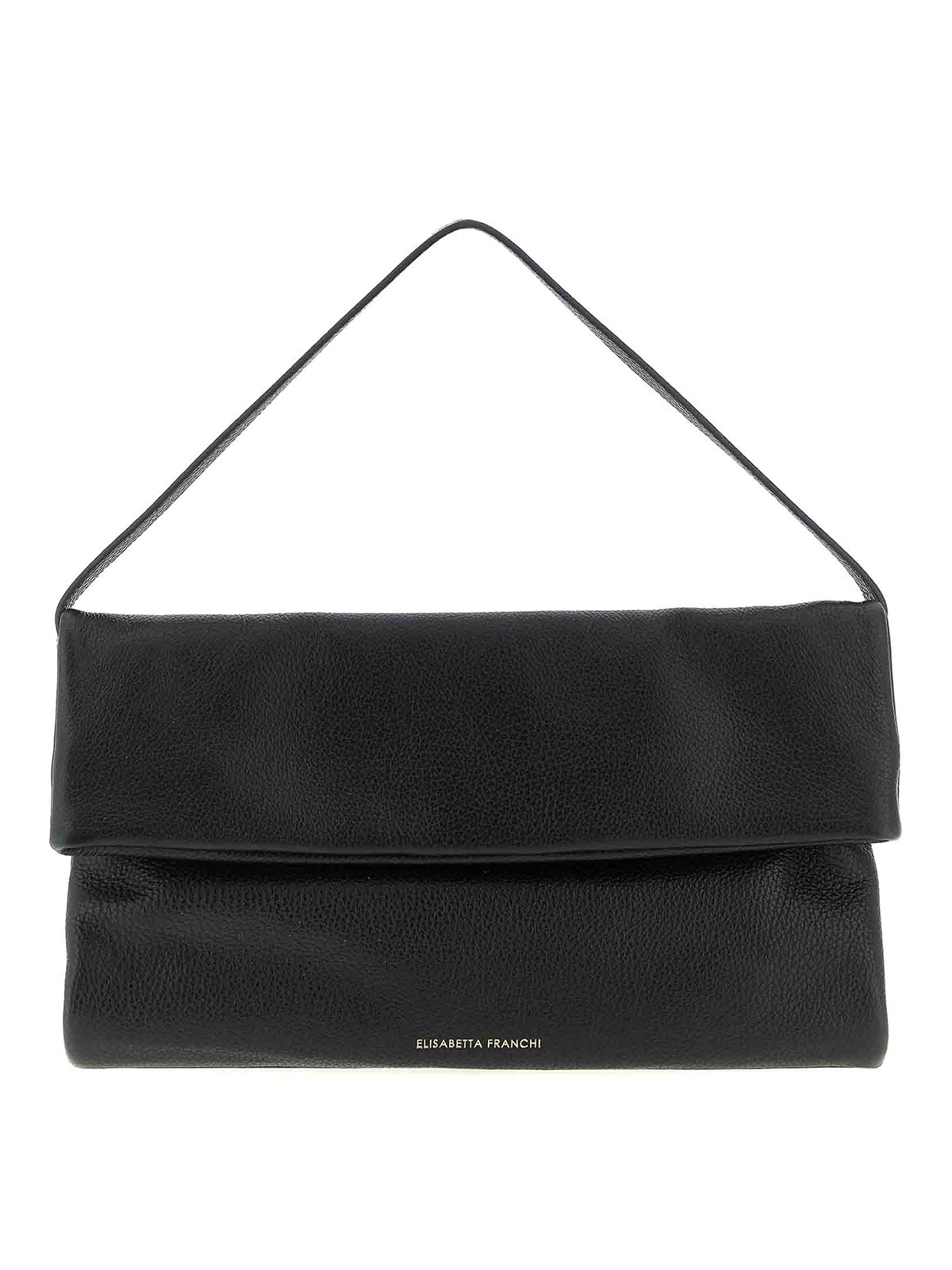 Elisabetta Franchi Logo Shoulder Bag Shoulder Bags Black In Black