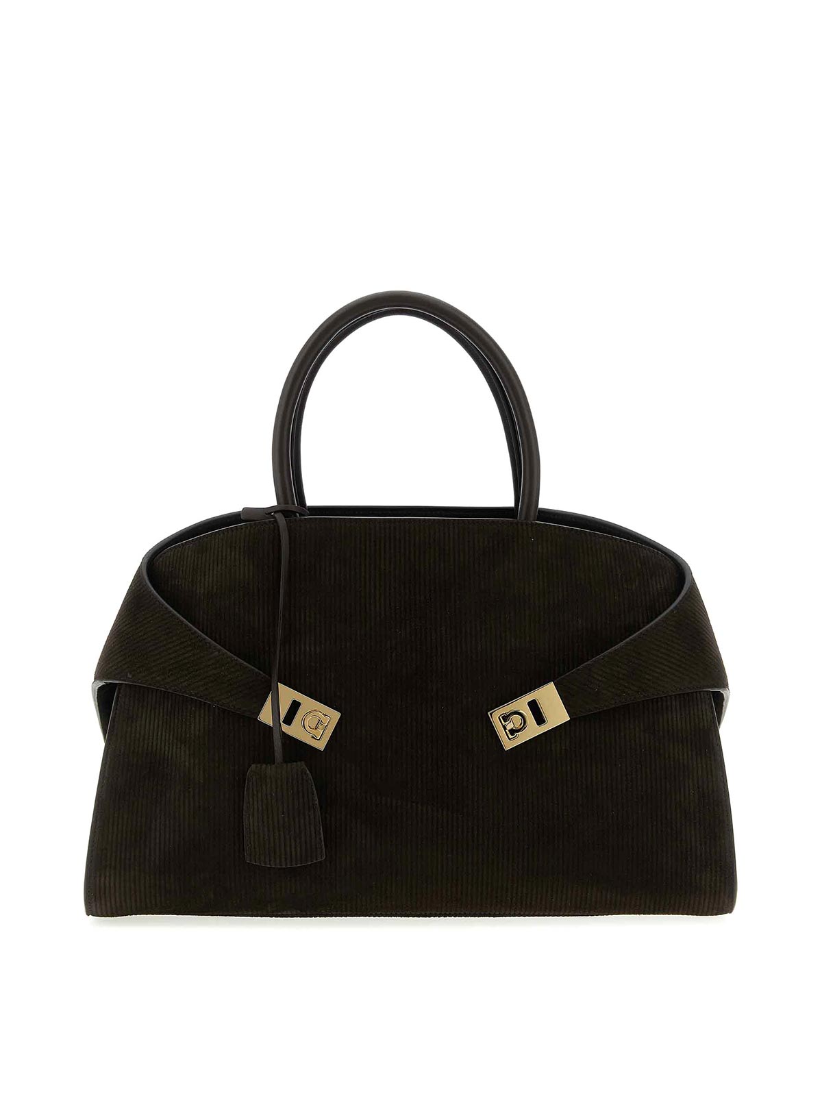 Ferragamo Hug Handbag (l) In Black