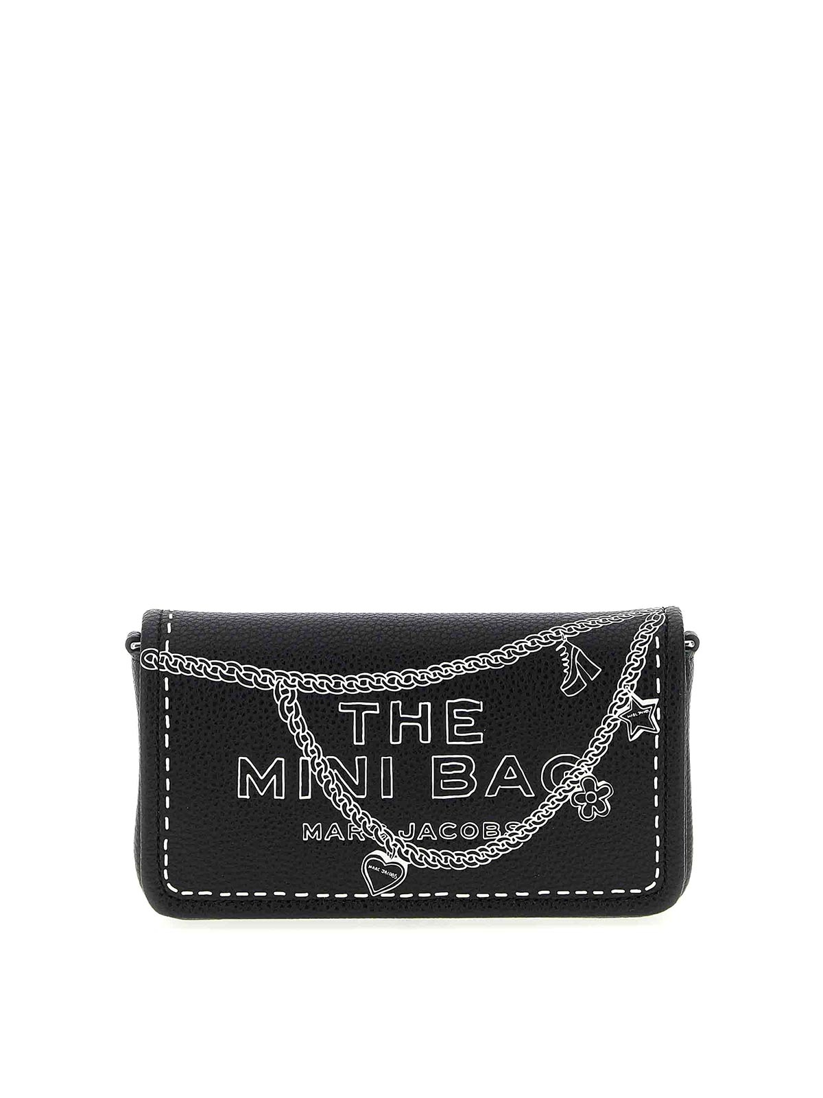 Marc Jacobs The Trompe Loeil Leather Mini Crossbody Bag In Black