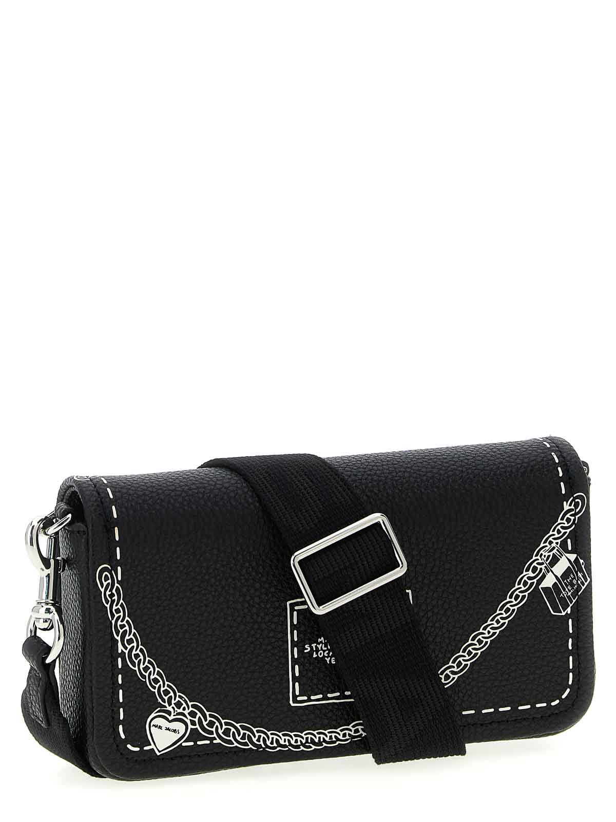 Marc Jacobs The Trompe Loeil Leather Mini Crossbody Bag In Black